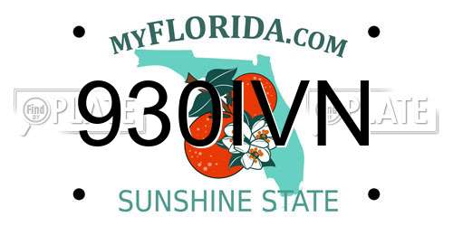 930IVN Florida License Plate