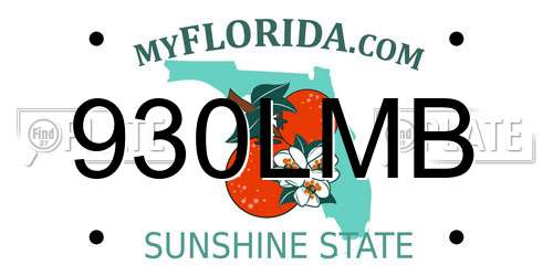 930LMB Florida License Plate