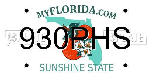 930PHS Florida License Plate