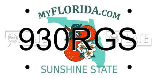 930RGS Florida License Plate