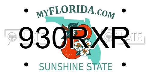 930RXR Florida License Plate