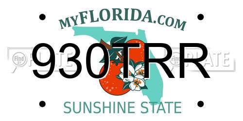 930TRR Florida License Plate