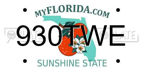 930TWE Florida License Plate