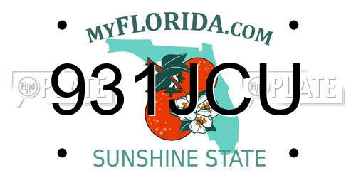 931JCU Florida License Plate