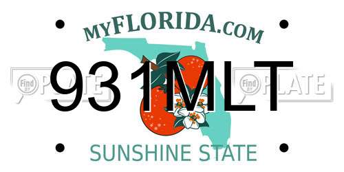 931MLT Florida License Plate