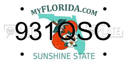 931QSC Florida License Plate