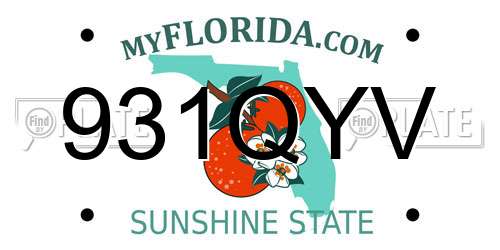 931QYV Florida License Plate