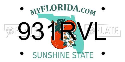 931RVL Florida License Plate