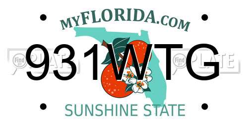 931WTG Florida License Plate