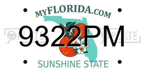 9322PM Florida License Plate