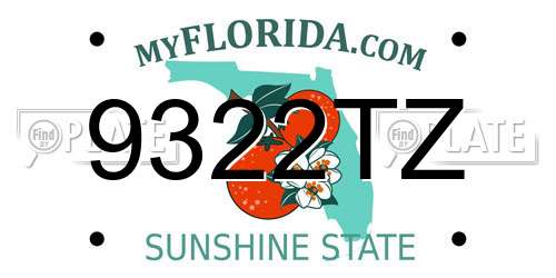 9322TZ Florida License Plate
