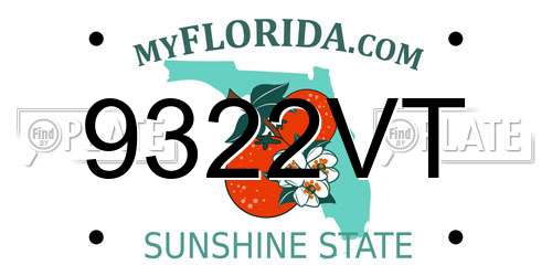 9322VT Florida License Plate
