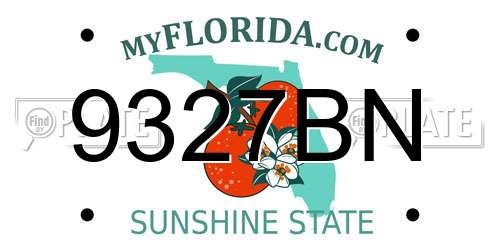 9327BN Florida License Plate