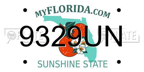 9329UN Florida License Plate