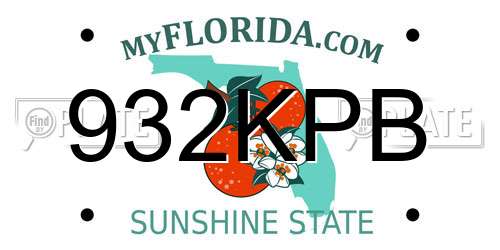 932KPB Florida License Plate