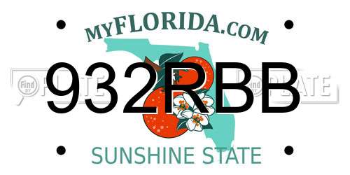 932RBB Florida License Plate