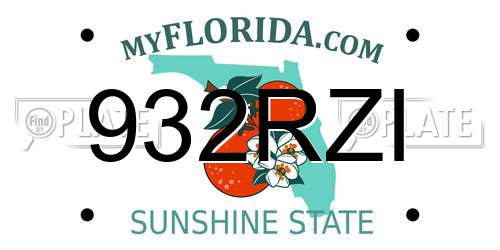 932RZI Florida License Plate