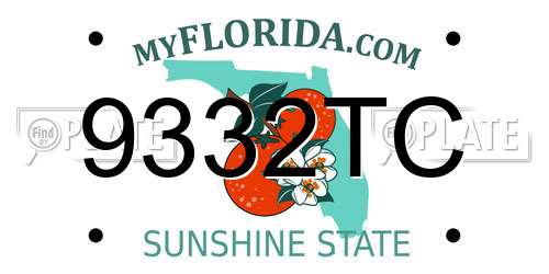 9332TC Florida License Plate