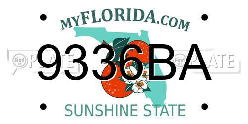 9336BA Florida License Plate
