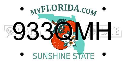 933QMH Florida License Plate