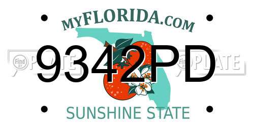 9342PD Florida License Plate