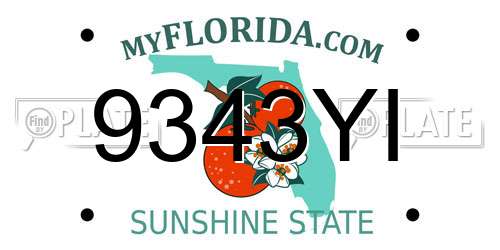 9343YI Florida License Plate
