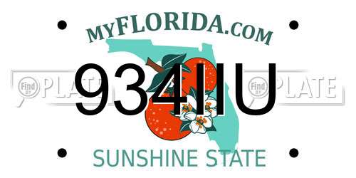 934IIU Florida License Plate