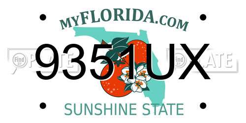 9351UX Florida License Plate
