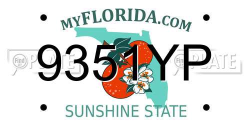 9351YP Florida License Plate
