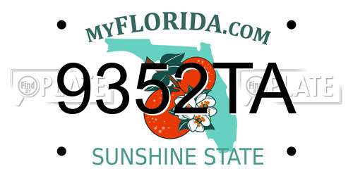 9352TA Florida License Plate