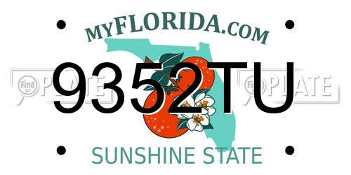 9352TU Florida License Plate