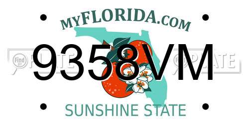 9358VM Florida License Plate