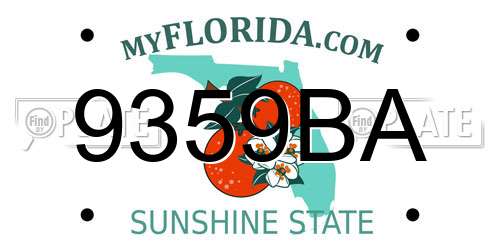 9359BA Florida License Plate