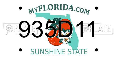 935D11 Florida License Plate