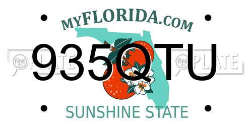 935QTU Florida License Plate