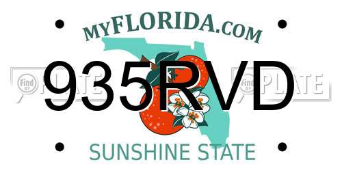 935RVD Florida License Plate