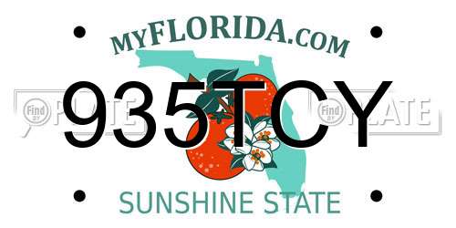 935TCY Florida License Plate