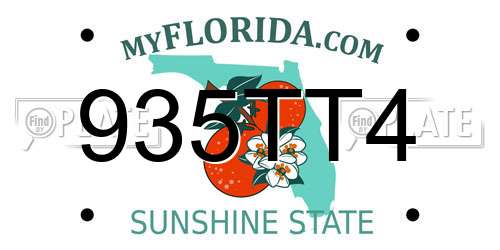 935TT4 Florida License Plate