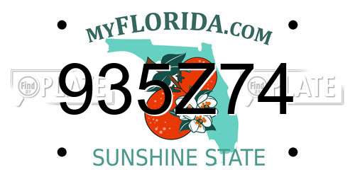 935Z74 Florida License Plate