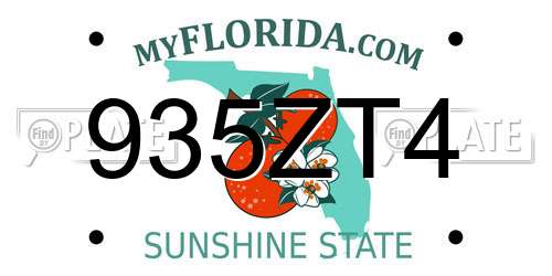 935ZT4 Florida License Plate