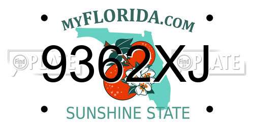 9362XJ Florida License Plate