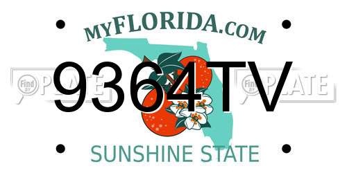 9364TV Florida License Plate