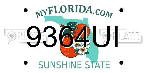 9364UI Florida License Plate