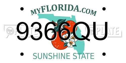 9366QU Florida License Plate