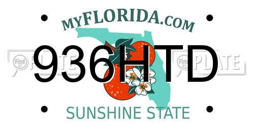 936HTD Florida License Plate