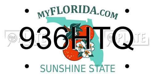 936HTQ Florida License Plate