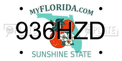 936HZD Florida License Plate
