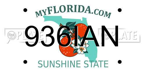 936IAN Florida License Plate