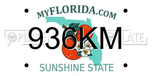 936KM Florida License Plate