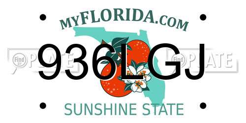 936LGJ Florida License Plate
